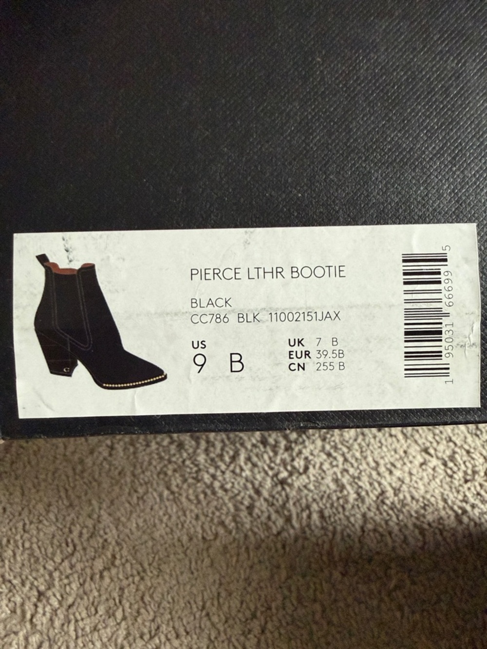 Coach Black Leather Chelsea Ankle Boots with Studded Toe Trim - Picture 5 of 6